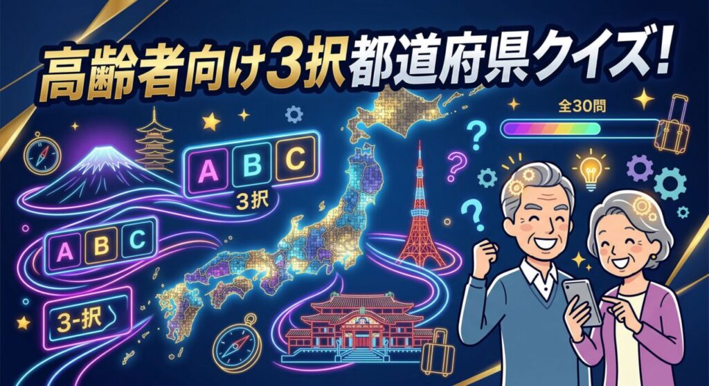 高齢者向け3択都道府県クイズ